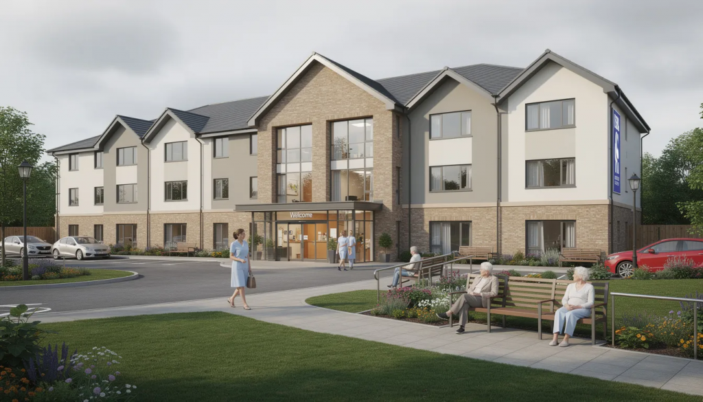 The image depicts a professional handshake between two business partners in a modern office environment, symbolising a successful collaboration in the care sector. This moment reflects the importance of building trusted partnerships to arrange funding solutions for care home finance and other business finance needs.